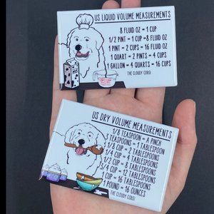 Great Pyrenees Dog Measuring Chart Magnet Set Kitchen Cooking Baking Guide